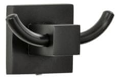 Fackelmann New York dvojni kavelj, 8,5x5x5 cm, mat črno