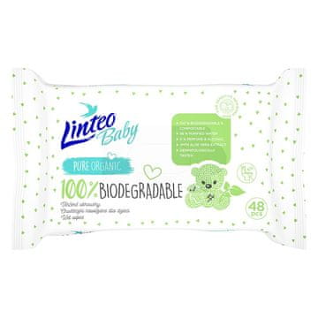 LINTEO Otroški vlažni robčki 100% BIODEGRADABILNI 48pcs