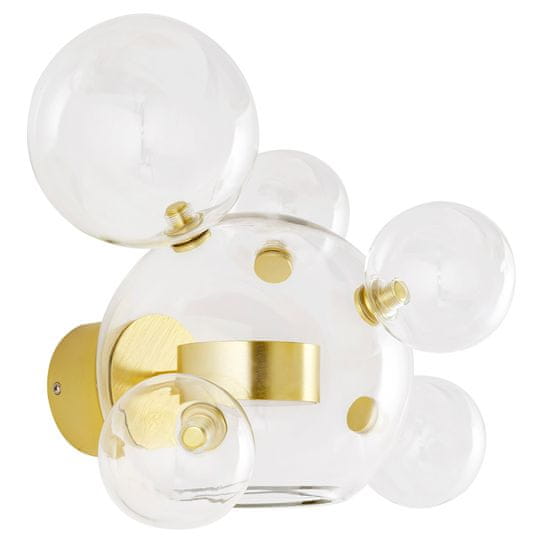 KINGHOME Stenska svetilka CAPRI WALL 6 gold - 60 LED, aluminij, steklo