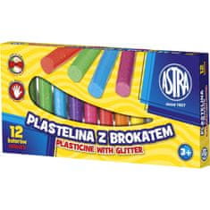 Astra Plastelin z bleščicami 12 barv, 303107001