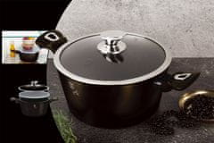 Berlingerhaus Pekač z marmornato površino 24 cm Shiny Black Collection 2 pokrova BH-6605