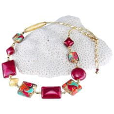 Lampglas Čudovita indijska poletna ogrlica z 24-karatnim zlatom v Lampglas Lampglas NRO6