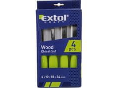 Extol Craft Dleta Dleta Extol Craft (3932), komplet 4 kosov, 6-12-18-24 mm, kakovosten plastični ročaj