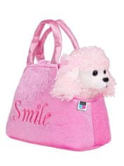 PLAYTO Plišasta igrača pes v torbici roza