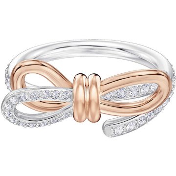 Swarovski Bleščeč dvobarven prstan z lokom Doživljen lok 5440641