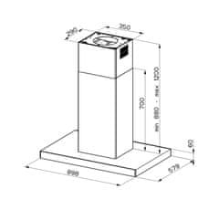 Faber Stilo Glass Smart Isola A90 kuhinjska napa