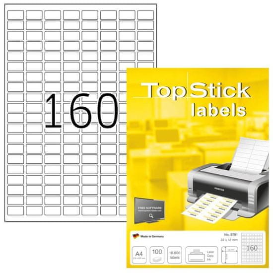 Herma Top Stick 8791 etikete, 22 x 12 mm, bele, 100/1