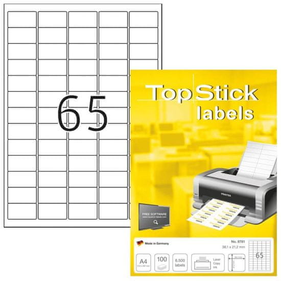 Herma Top Stick 8781 etikete, 38,1 x 21,2 mm, bele, 100/1
