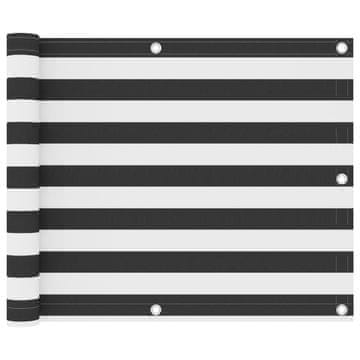 Vidaxl Balkonsko platno antracitno in belo 75x500 cm oksford blago