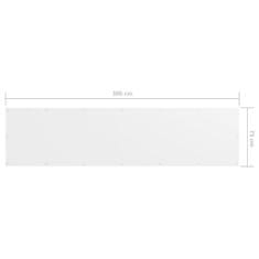 Greatstore Balkonsko platno belo 75x300 cm oksford blago
