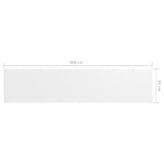 Greatstore Balkonsko platno belo 90x400 cm oksford blago