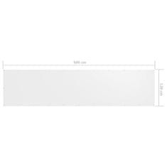Greatstore Balkonsko platno belo 120x500 cm oksford blago