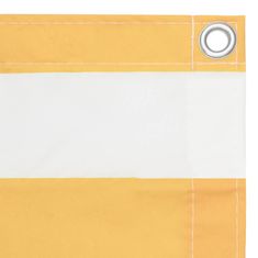 Vidaxl Balkonsko platno belo in rumeno 120x500 cm oksford blago