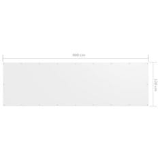 Greatstore Balkonsko platno belo 120x400 cm oksford blago