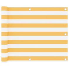 Vidaxl Balkonsko platno belo in rumeno 75x600 cm oksford blago