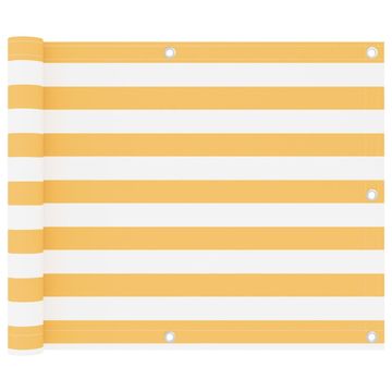 Vidaxl Balkonsko platno belo in rumeno 75x600 cm oksford blago