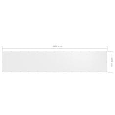 Greatstore Balkonsko platno belo 120x600 cm oksford blago