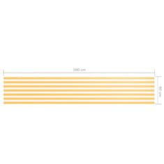 Greatstore Balkonsko platno belo in rumeno 90x500 cm oksford blago