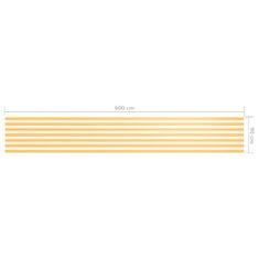 Greatstore Balkonsko platno belo in rumeno 90x600 cm oksford blago