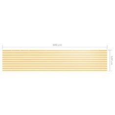 Greatstore Balkonsko platno belo in rumeno 120x600 cm oksford blago