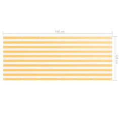 Greatstore Balkonsko platno belo in rumeno 120x300 cm oksford blago
