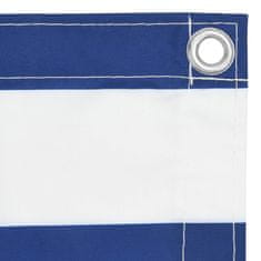 Vidaxl Balkonsko platno belo in modro 90x400 cm oksford blago