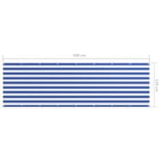 Greatstore Balkonsko platno belo in modro 120x400 cm oksford blago