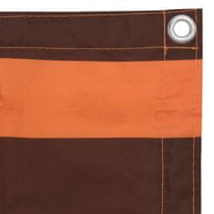 Vidaxl Balkonsko platno oranžno in rjavo 90x500 cm oksford blago
