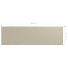 Vidaxl Balkonsko platno bež 90x300 cm oksford blago