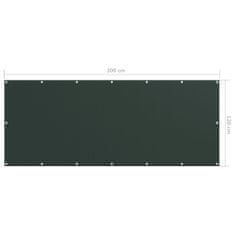 Greatstore Balkonsko platno temno zeleno 120x300 cm oksford blago