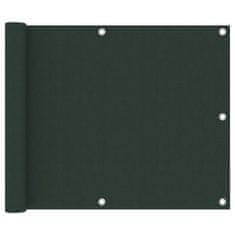 Vidaxl Balkonsko platno temno zeleno 75x400 cm oksford blago
