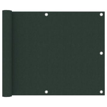 Vidaxl Balkonsko platno temno zeleno 75x400 cm oksford blago