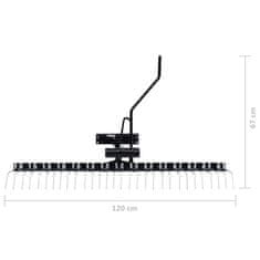 Vidaxl Česalo za vrtno kosilnico 120 cm