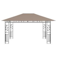 Vidaxl Paviljon z mrežo proti komarjem 4x3x2,73 m taupe 180 g/m2