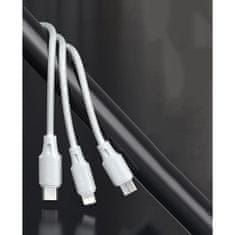 WK Design 3in1 kabel USB - Micro USB / Lightning / USB-C 2A 1.15m, črna