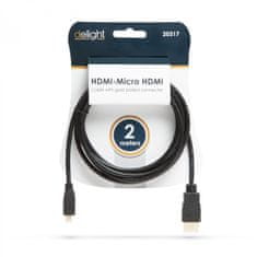 Delight Micro HDMI - HDMI kabel pozlačen 2m