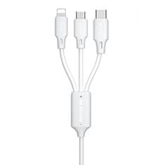 WK Design 3in1 kabel USB - Micro USB / Lightning / USB-C 2A 1.15m, belo