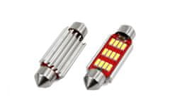 AMIO Avto LED sijalka C5W 41mm 12 SMD 4014 CANBUS 2,4W 12/24V 5000K 2 kosa