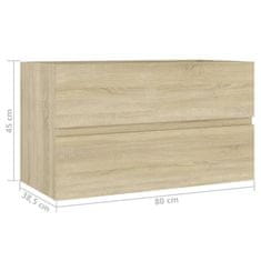 Vidaxl Omarica za umivalnik sonoma hrast 80x38,5x45 cm iverna plošča