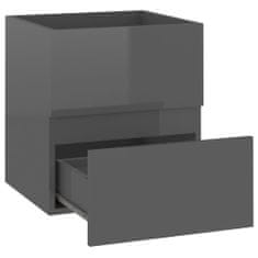 Vidaxl Umivalna omarica, siva, visok sijaj, 41x38,5x45 cm, plošča