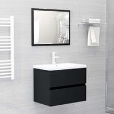 Greatstore Komplet kopalniškega pohištva črne barve iverna plošča
