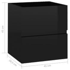 Vidaxl Umivalna omarica, črna, visok sijaj, 41x38,5x45 cm