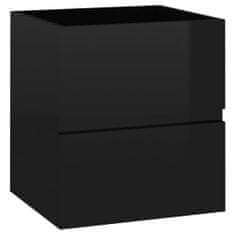 Vidaxl Umivalna omarica, črna, visok sijaj, 41x38,5x45 cm