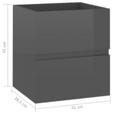 shumee Umivalna omarica, siva, visok sijaj, 41x38,5x45 cm, plošča