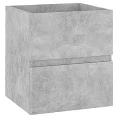 Greatstore Omarica za umivalnik z vgradnim umivalnikom betonsko siva