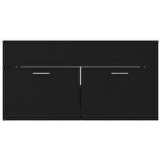 Vidaxl Omarica za umivalnik črna 90x38,5x46 cm iverna plošča