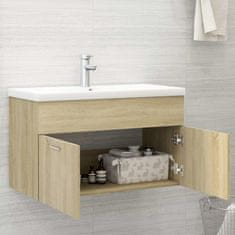 Vidaxl Omarica za umivalnik sonoma hrast 80x38,5x46 cm iverna plošča