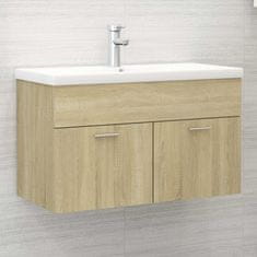 Vidaxl Omarica za umivalnik sonoma hrast 80x38,5x46 cm iverna plošča