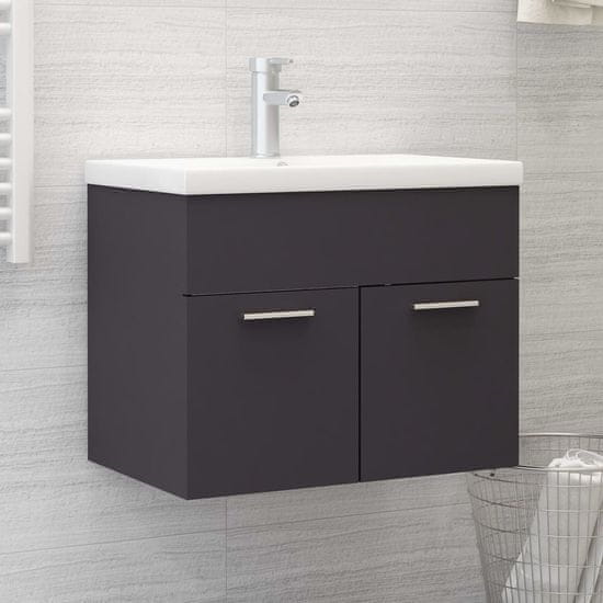 Vidaxl Omarica za umivalnik siva 60x38,5x46 cm iverna plošča