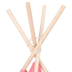Vidaxl Otroški tipi šotor z vrečo peach skin črtast 120x120x150 cm